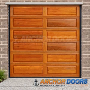 Single 12 Panel Meranti Sectional Garage Door | Caravan