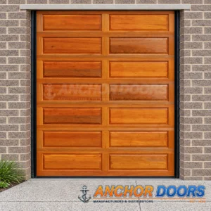 Single 14 Panel Meranti Sectional Garage Door | Caravan Plus