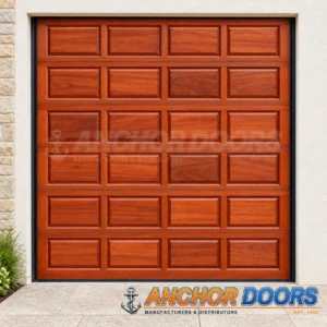 Single 24 Panel Meranti Sectional Garage Door | Caravan