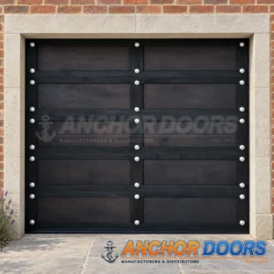 Single Gothic (Black) Meranti Sectional Garage Door | Standard