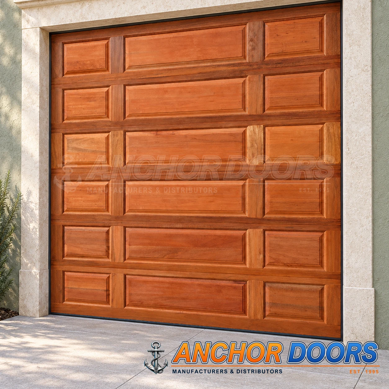Single Tuscan Meranti Sectional Garage Door | Caravan - Image 2