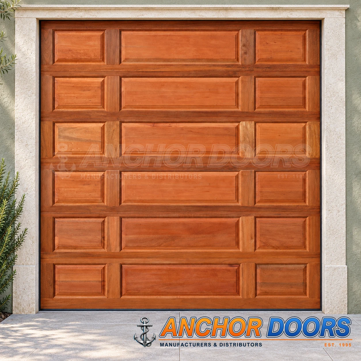 Single Tuscan Meranti Sectional Garage Door | Caravan